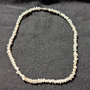 Silver Tone Cream Shell Disc Beaded Dainty Delicate Statement Necklace